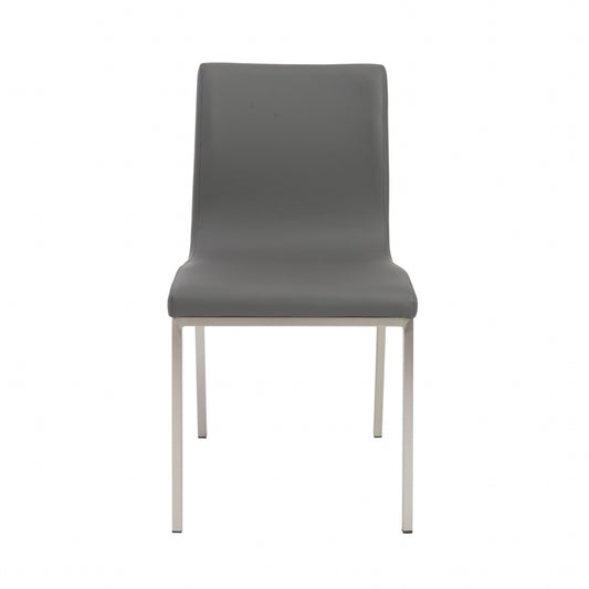 Gray & Silver Leather Dining Chair - Set of 2