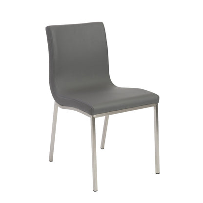 Gray & Silver Leather Dining Chair - Set of 2