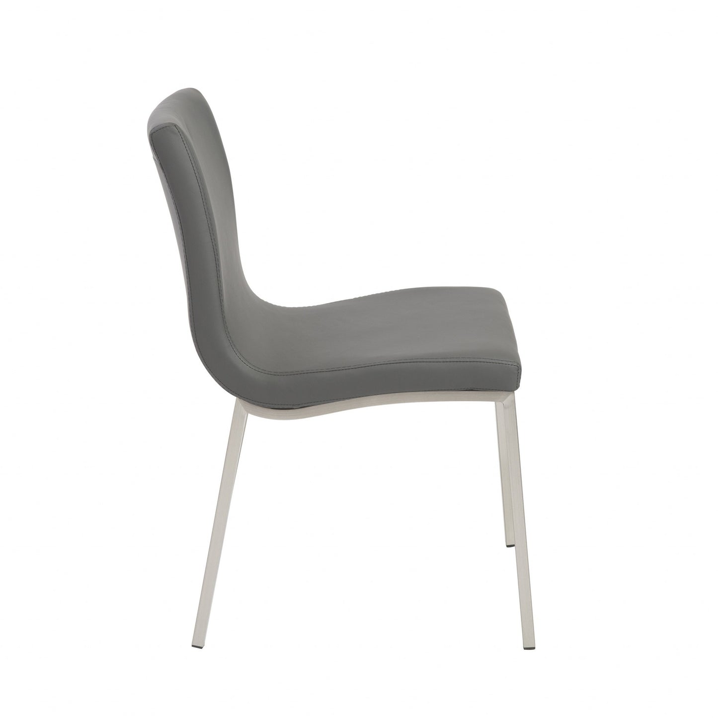 Gray & Silver Leather Dining Chair - Set of 2