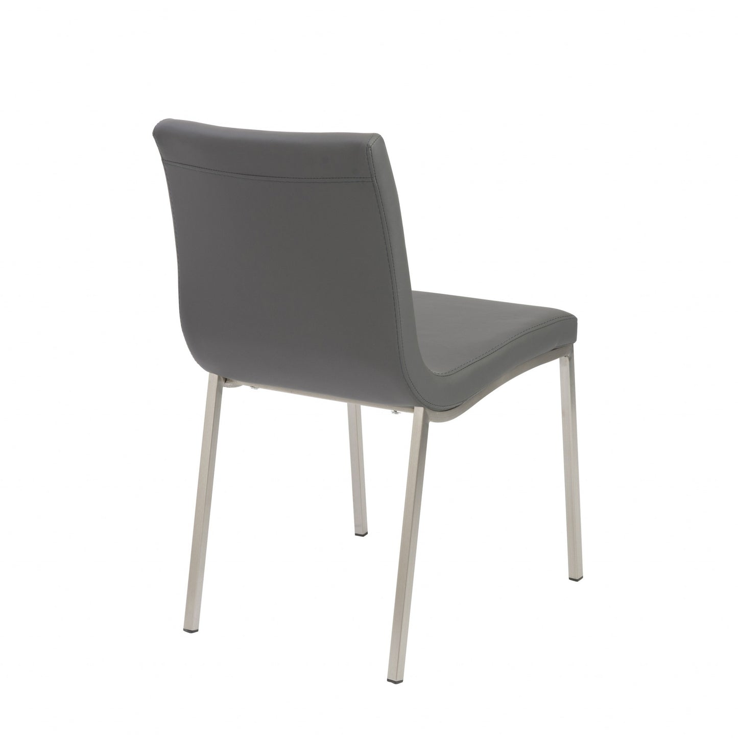 Gray & Silver Leather Dining Chair - Set of 2