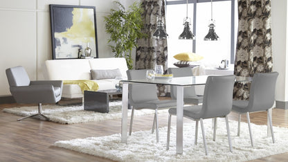 Gray & Silver Leather Dining Chair - Set of 2