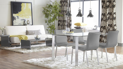 Gray & Silver Leather Dining Chair - Set of 2