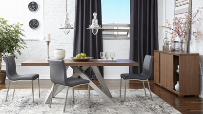 Gray & Silver Leather Dining Chair - Set of 2