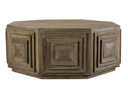 Octagonal Nested Square Carved Coffee Table image 2