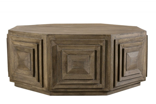 Octagonal Nested Square Carved Coffee Table image 2