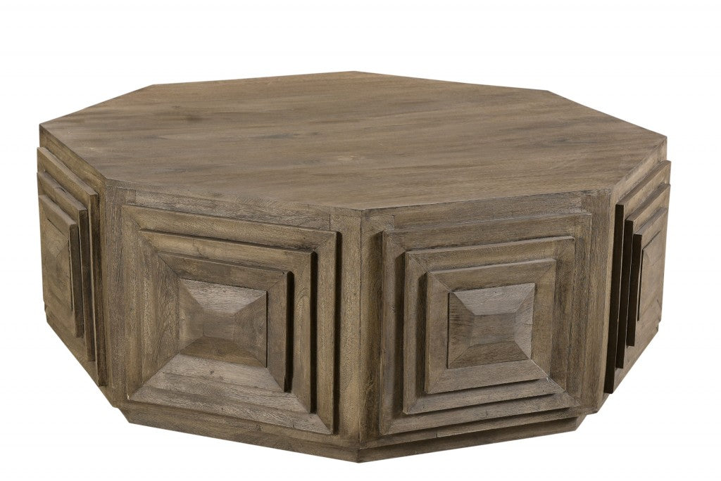 Octagonal Nested Square Carved Coffee Table image 3