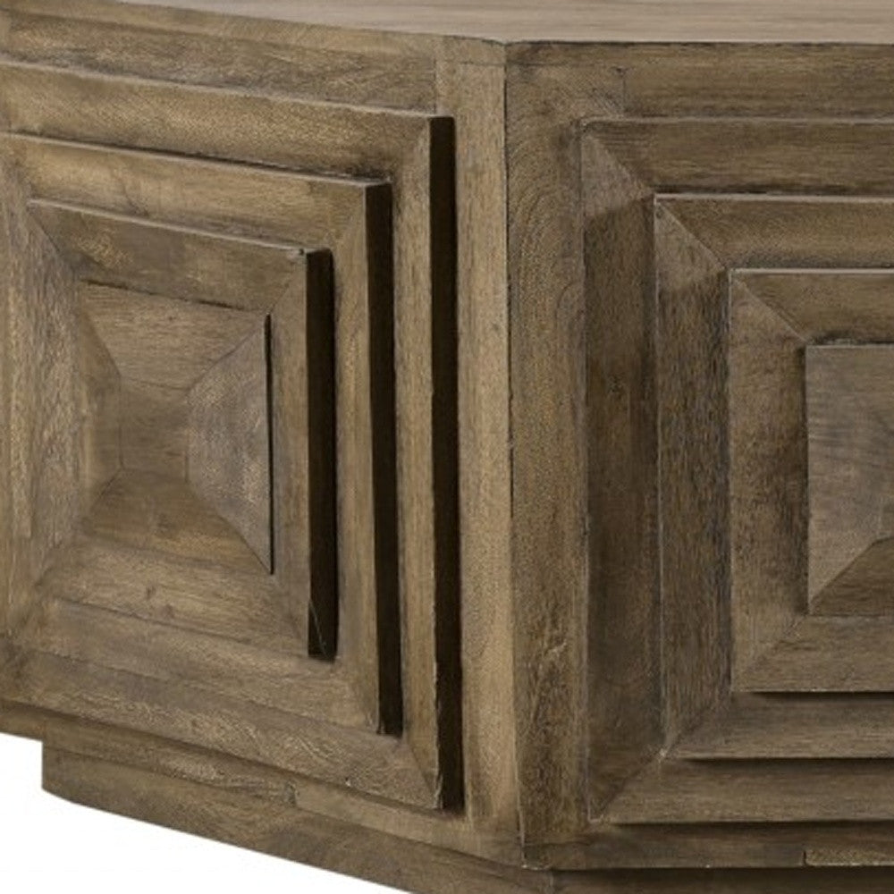 Octagonal Nested Square Carved Coffee Table image 4