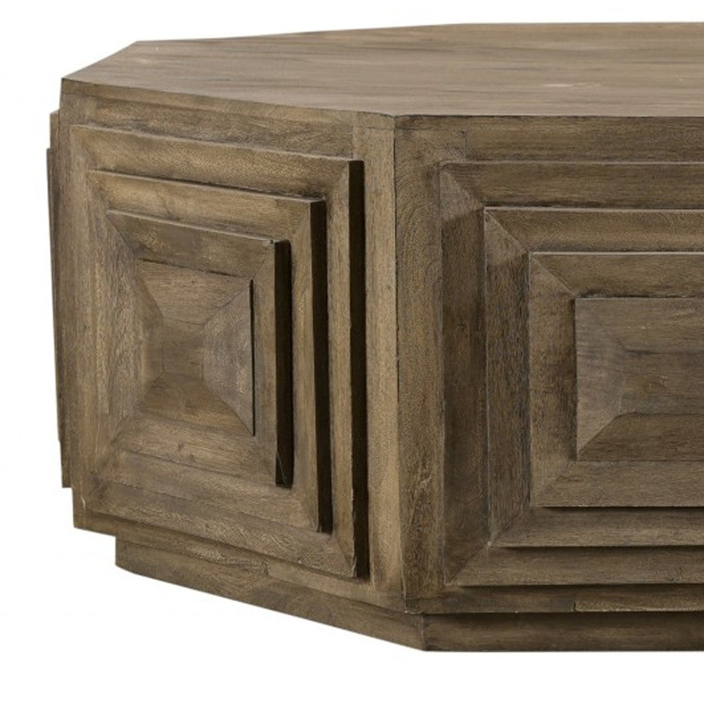 Octagonal Nested Square Carved Coffee Table image 5