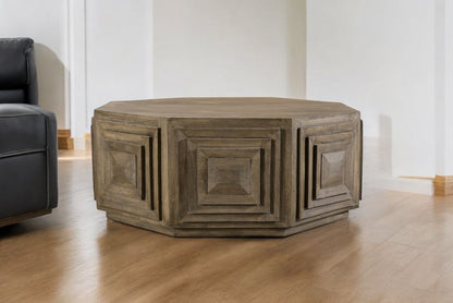 Octagonal Nested Square Carved Coffee Table image 1