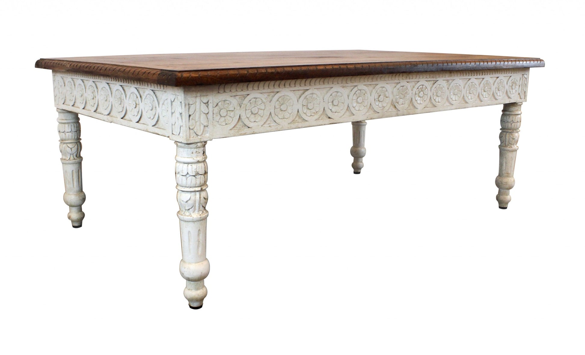 Brown & Ivory Solid Wood Coffee Table image 3
