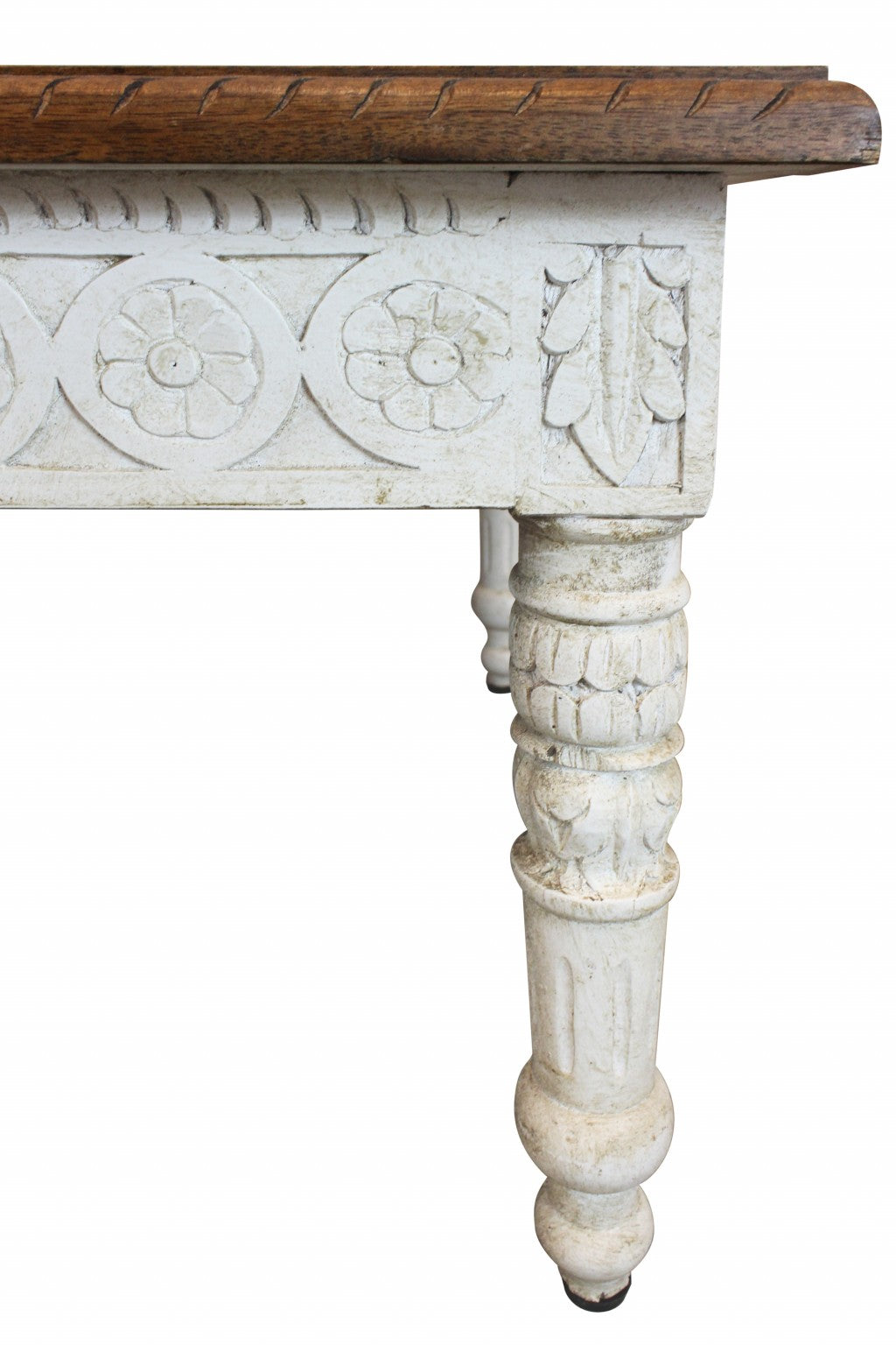 Brown & Ivory Solid Wood Coffee Table image 5