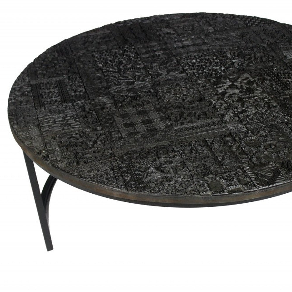 Set of 2 Black Iron Round Frame Nested Coffee Tables image 5