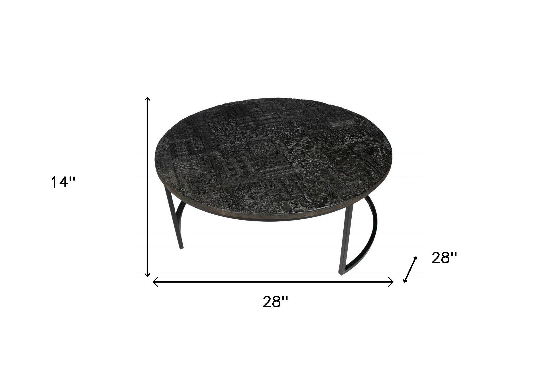Set of 2 Black Iron Round Frame Nested Coffee Tables image 6