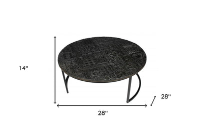 Set of 2 Black Iron Round Frame Nested Coffee Tables image 6