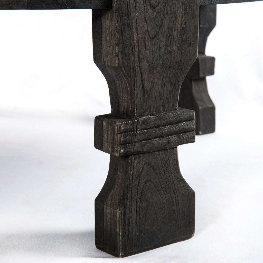 Gray Solid Wood Round Coffee Table image 4