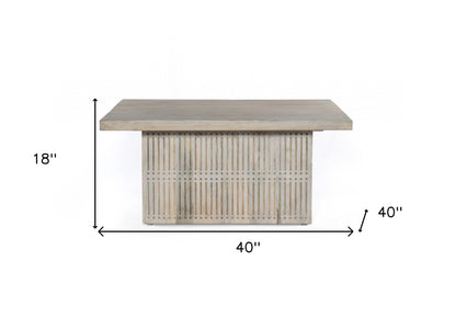 Ivory Solid Wood Lift Top Pedestal Coffee Table image 8