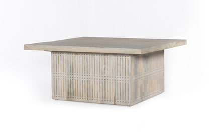 Ivory Solid Wood Lift Top Pedestal Coffee Table image 3