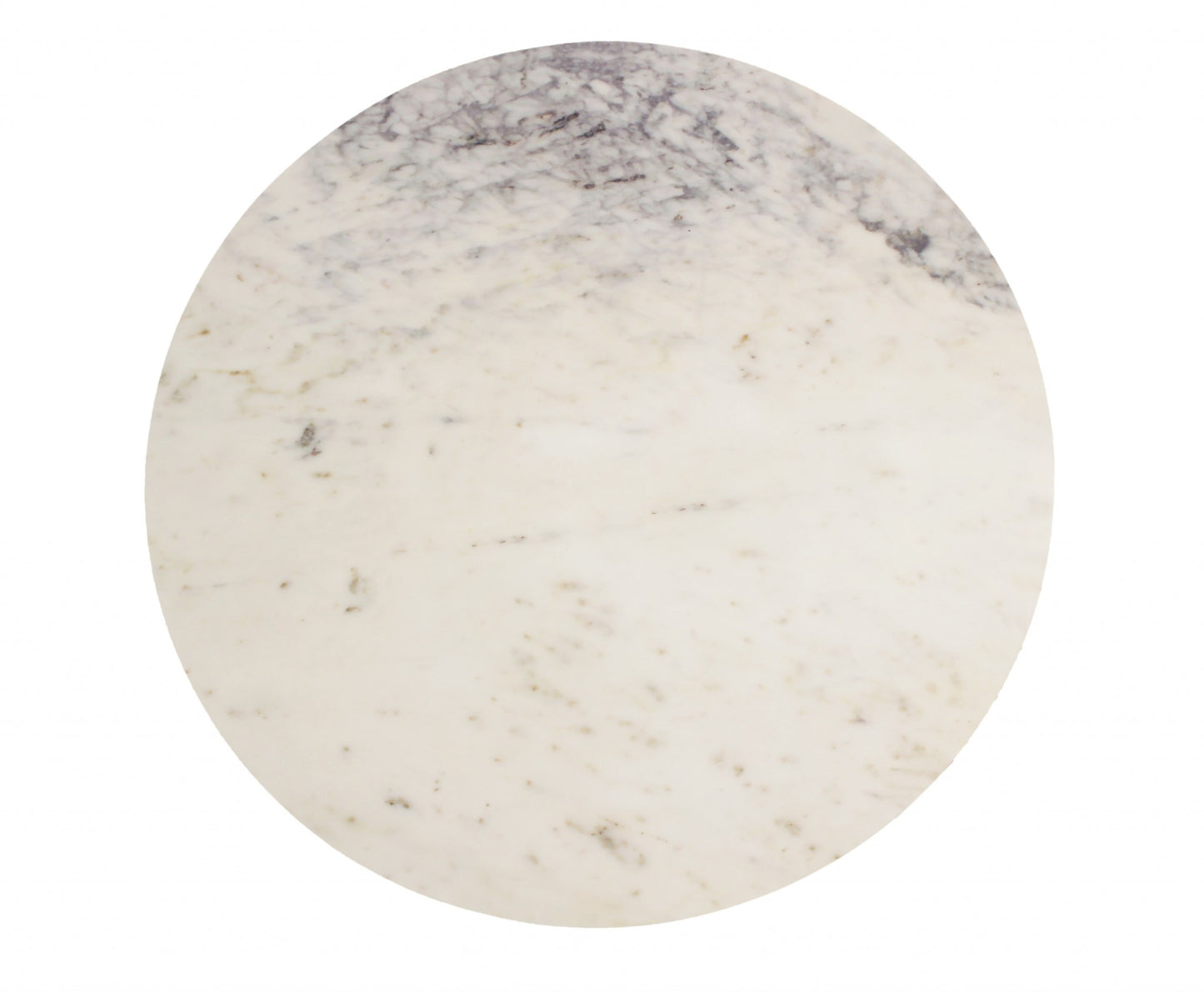 Ivory & Brass Genuine Marble & Metal Round Frame Coffee Table image 3