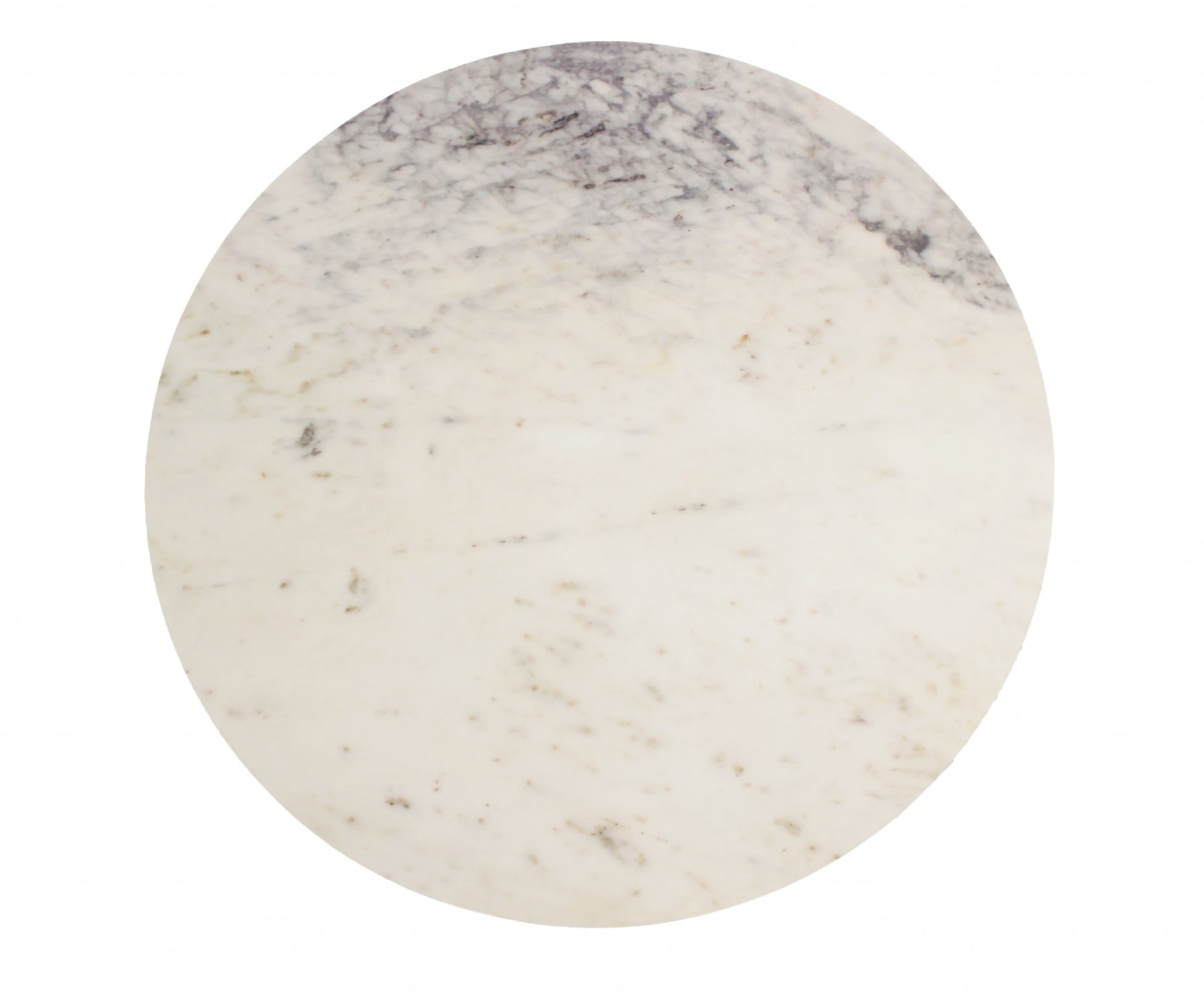 Ivory & Brass Genuine Marble & Metal Round Frame Coffee Table image 3