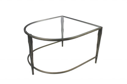 Set of 2 Black Marble Top & Glass Coffee Tables