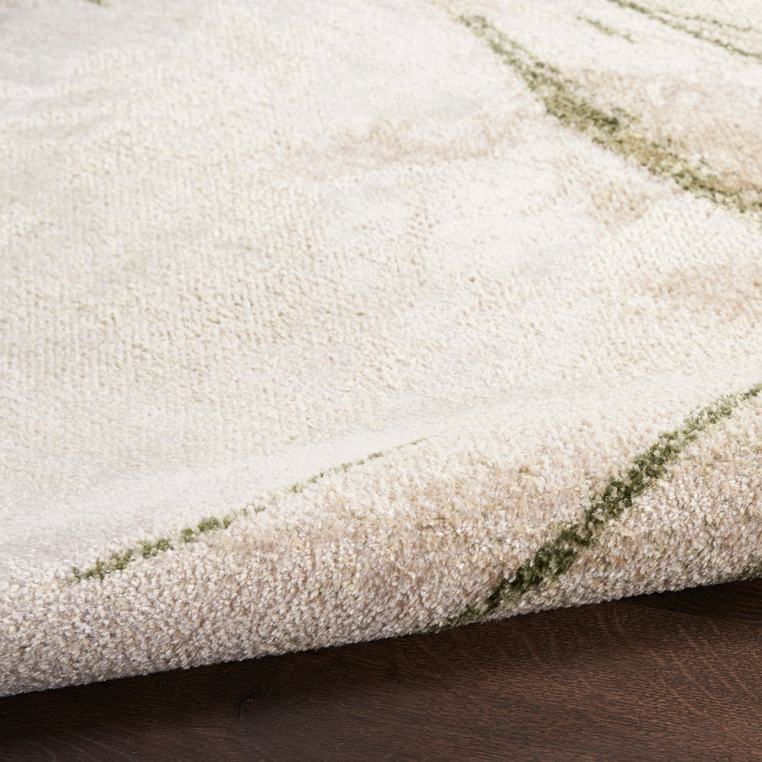 Nourison Astra Beige & Green Pet Friendly Machine Washable Rug - Texture