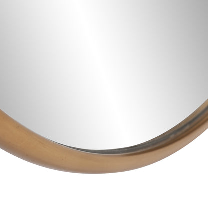 Antiqued Brushed Brass Round Wall Mirror