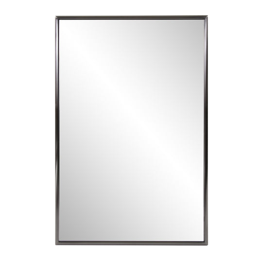 Gray Metal Framed Accent Mirror