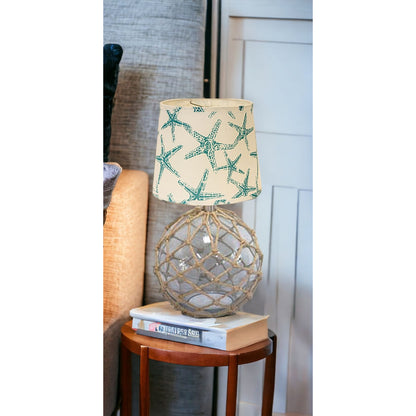 CLEAR Standard Table Lamp w/ Ivory Shade