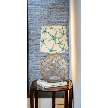 CLEAR Standard Table Lamp w/ Ivory Shade