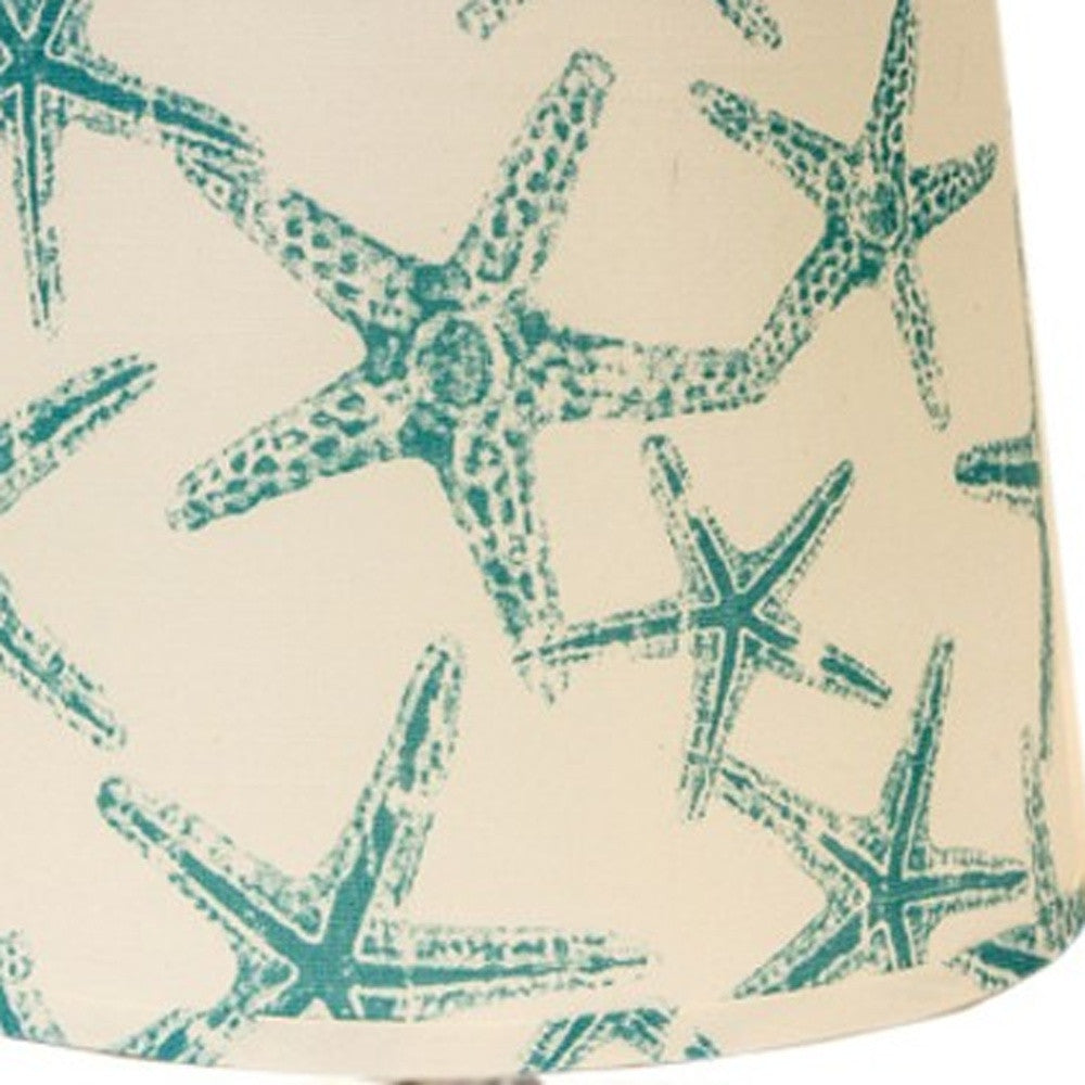 CLEAR Standard Table Lamp w/ Ivory Shade