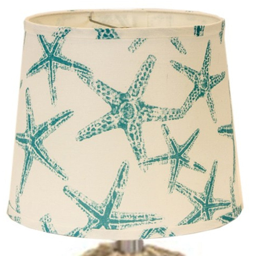 CLEAR Standard Table Lamp w/ Ivory Shade