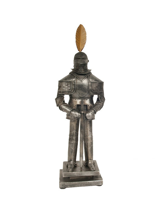 Gray Metal Hand Painted Figurine Tabletop Sculpture
