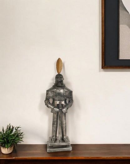 Gray Metal Hand Painted Figurine Tabletop Sculpture