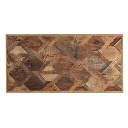 Natural & Natural Brown Solid Wood & Metal Rectangular Coffee Table image 5
