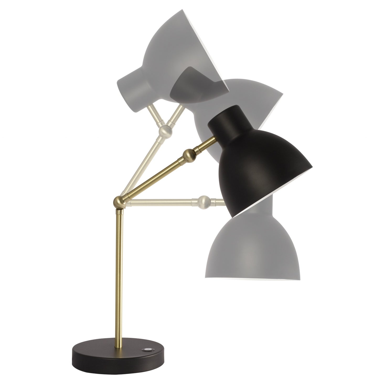Matte Black & Gold Mod Adjustable Desk Lamp