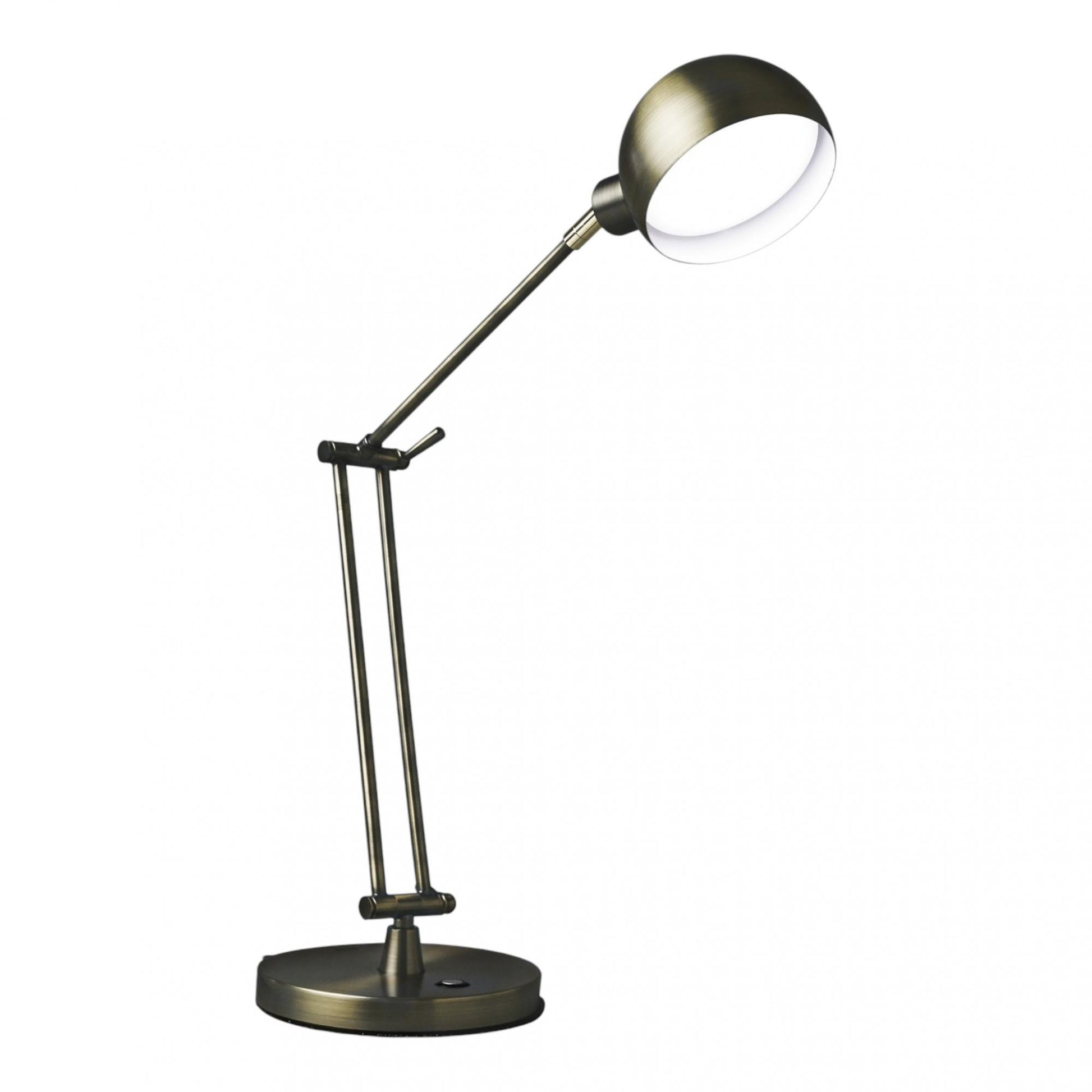 Shiny Satin Brass Adjustable Desk Lamp