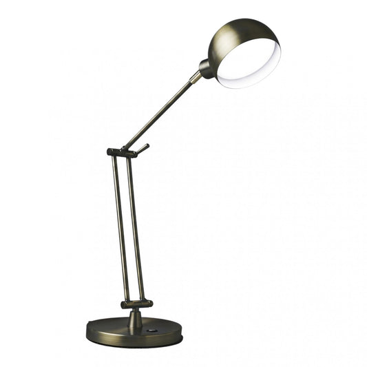 Shiny Satin Brass Adjustable Desk Lamp