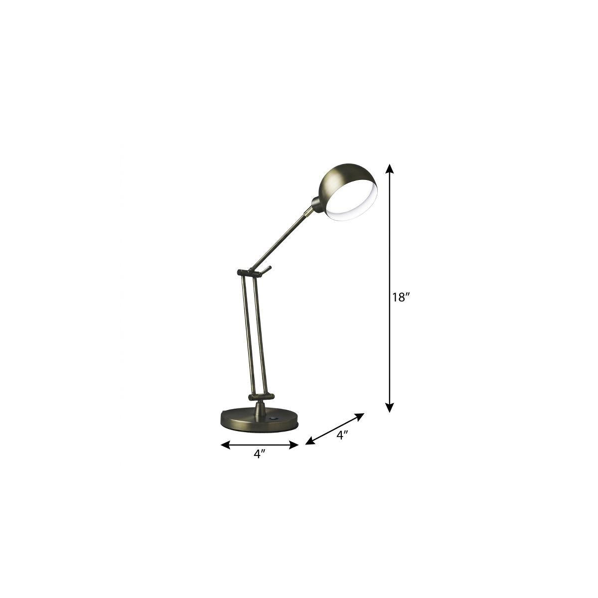 Shiny Satin Brass Adjustable Desk Lamp