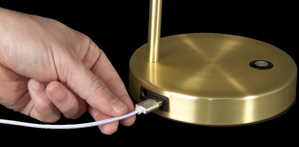 Shiny Satin Brass Adjustable Desk Lamp