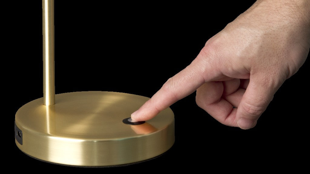 Shiny Satin Brass Adjustable Desk Lamp