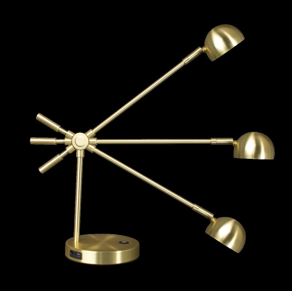Shiny Satin Brass Adjustable Desk Lamp