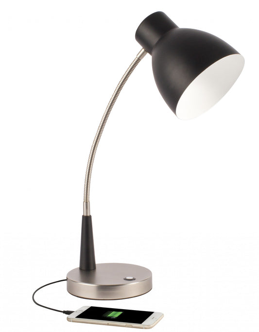 Black Matte & Silver Adjustable Desk Lamp