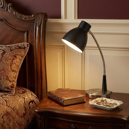 Black Matte & Silver Adjustable Desk Lamp