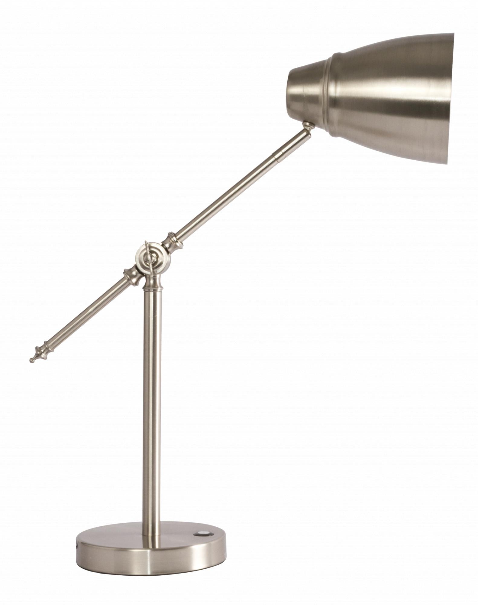 Brushed Silver Adjustable Desk Lamp