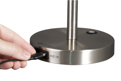 Brushed Silver Adjustable Desk Lamp