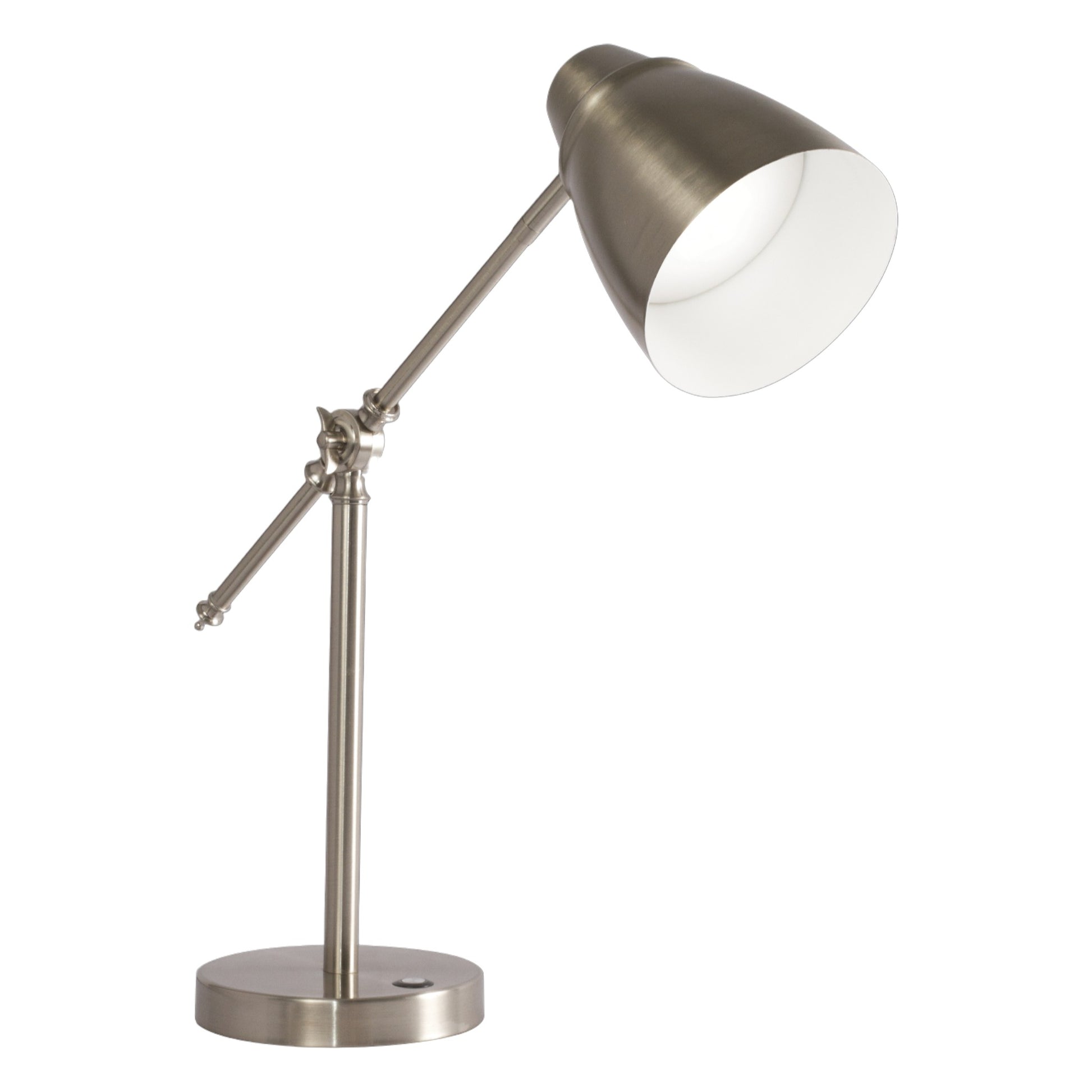 Brushed Silver Adjustable Desk Lamp