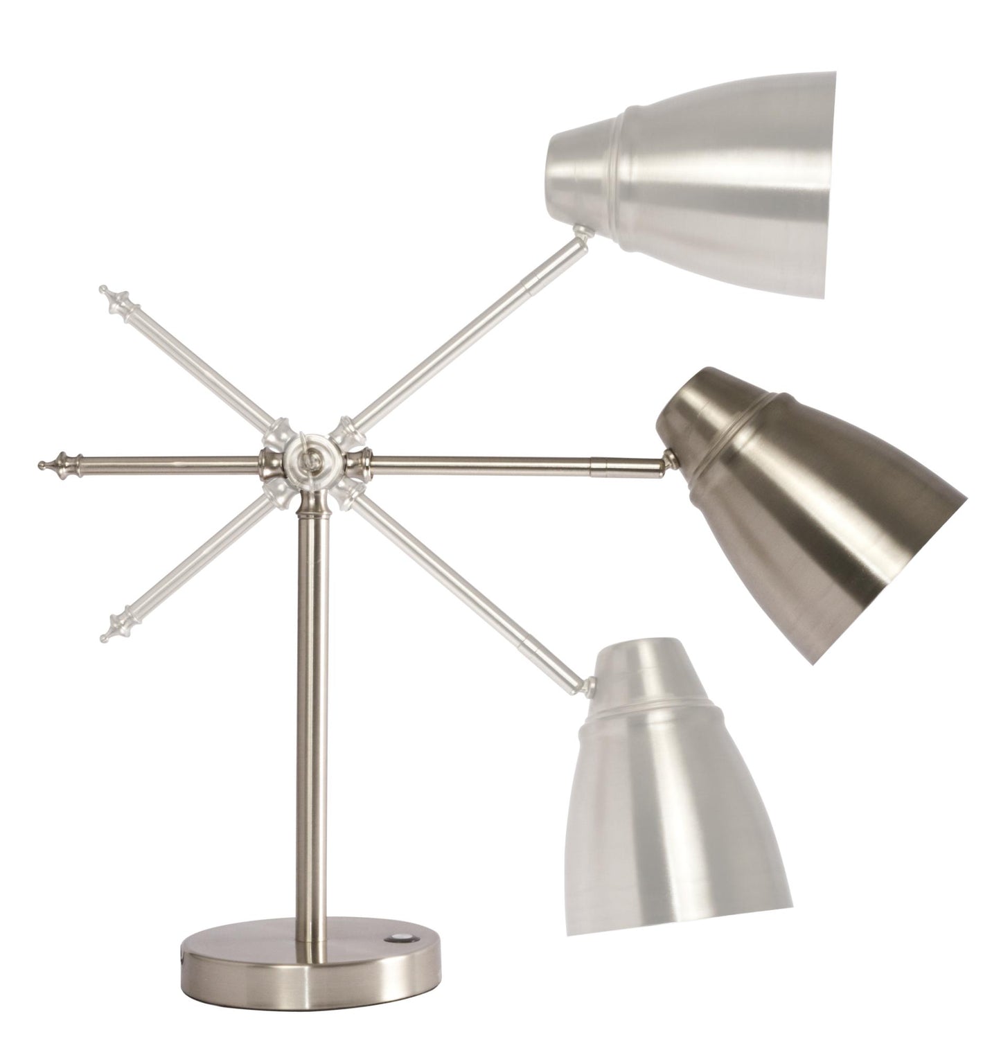 Brushed Silver Adjustable Desk Lamp