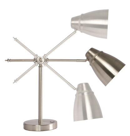 Brushed Silver Adjustable Desk Lamp