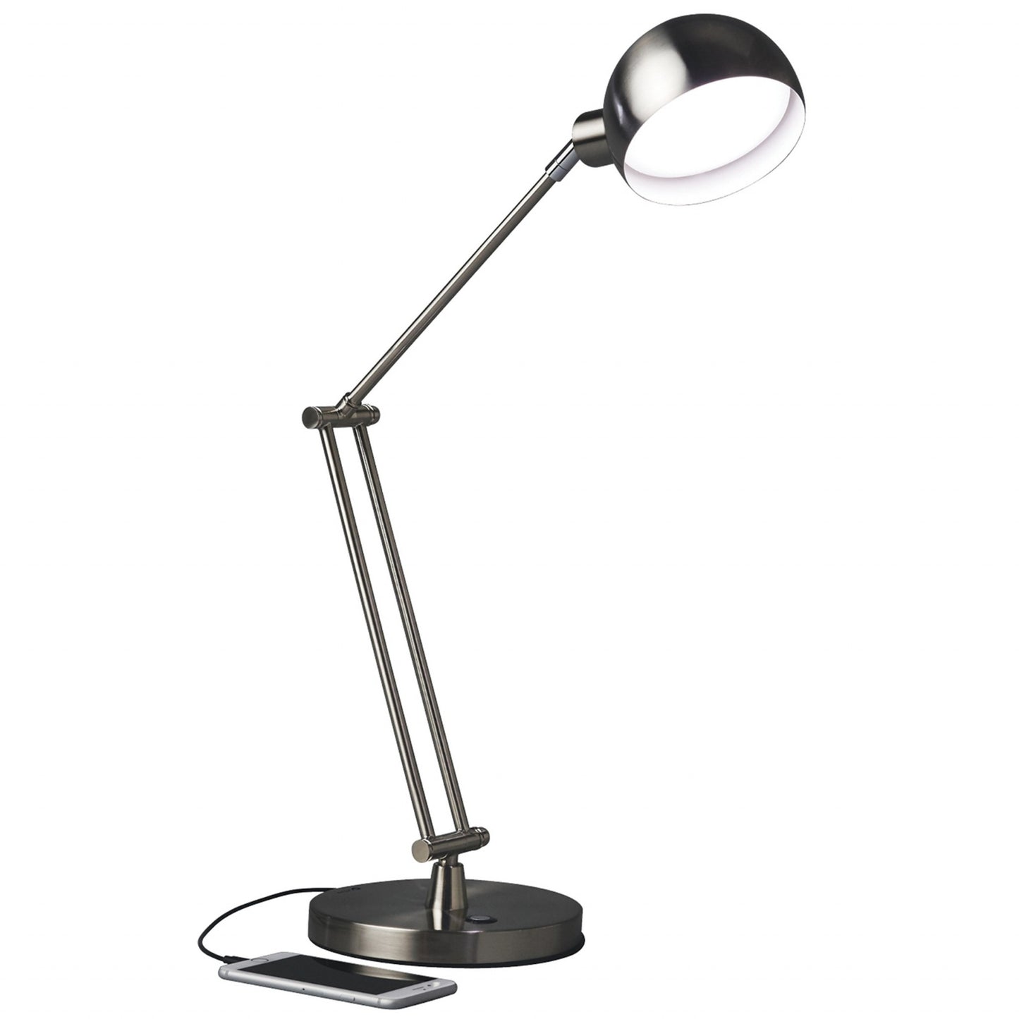 Brushed Nickel Adjustable Desk Lamp
