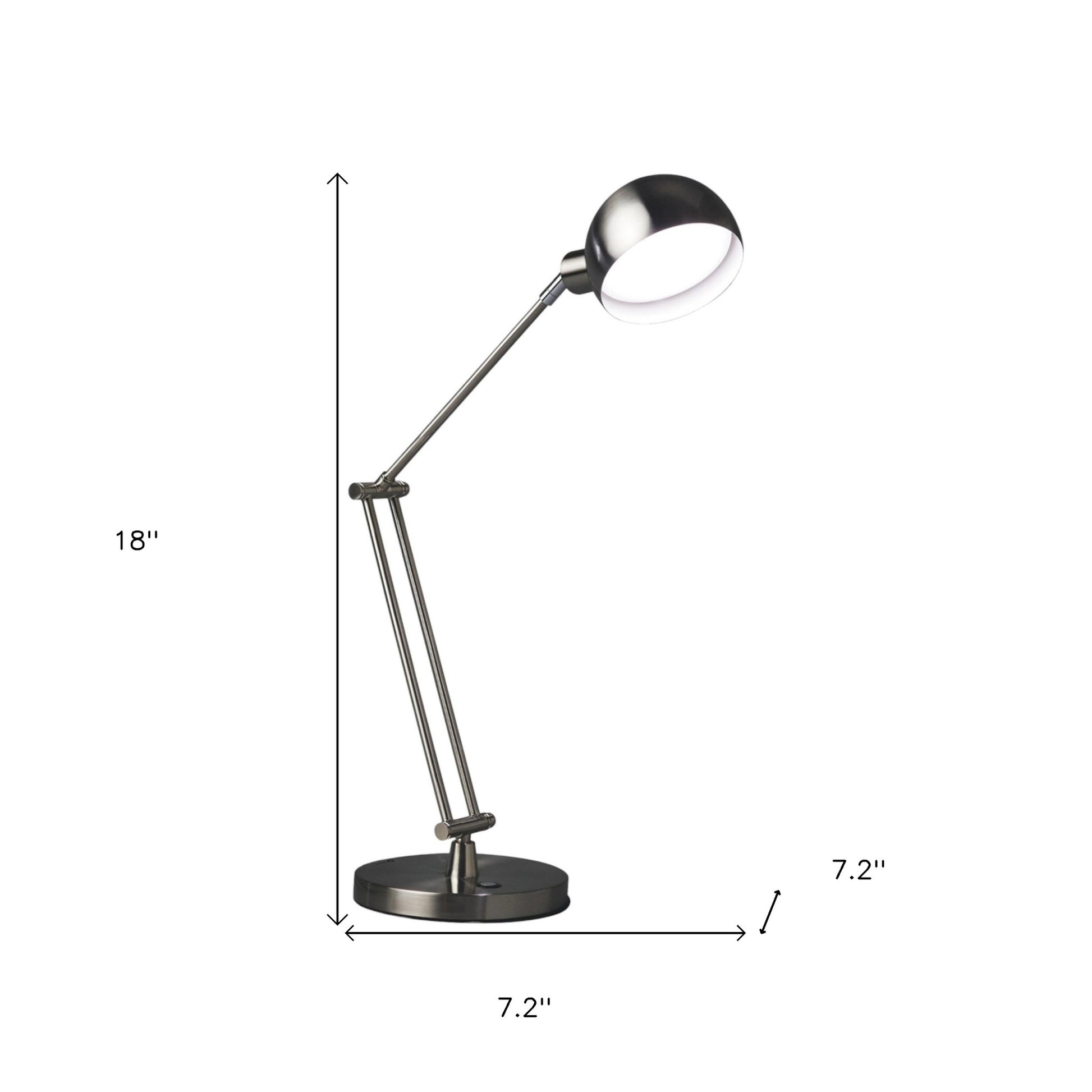 Brushed Nickel Adjustable Desk Lamp